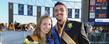 <p>Homecoming queen Jessica Hubbard and king Carl Belfiore pose after halftime ceremonies at the football game.</p>