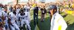 <p>Kent State head football coach Darrell Hazell and the Golden Flashes celebrate the first-time claim to the East Division championship. (photo courtesy of Matt Bliss)</p>