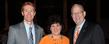 Kent City Manager Dave Ruller (left) with Lori Wemhoff, executive director of the Kent Area Chamber of Commerce, and Kent State University President Lester A. Lefton pose for a photo at the Spring 2013 Bowman Breakfast, where it was announced that Kent State University and the City of Kent have been selected as the winners of the Larry Abernathy Award.