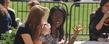 Incoming freshmen share lunch in the newly renovated Risman Plaza following the 2010 Convocation.