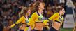 Members of the Kent State Dance Team hit the floor during a timeout in the Memorial Athletic and Convocation Center.