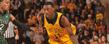 Senior guard Carlton Guyton dribbles toward the basket during a game against Cleveland State.