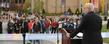 Kent State President Lester A. Lefton speaks during the dedication of the new Student Green, which is located at the heart of the campus in front of the Risman Plaza and the Kent Student Center.