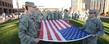 Members of the Kent State University Army and Air Force Reserve Officer Training Corps prepare to fold the flag during the campus’ observance of Veterans Day.