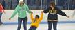 A little brother of a Kent State student gets some assistance to stay up on ice skates during Lil’ Sibs Weekend.