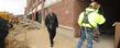 U.S. Transportation Secretary Ray LaHood walks beside the Kent Central Gateway multimodal transit center in downtown Kent.