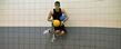 Kent State Dodgeball Club co-captain Ryan Mann goes high on a wall to avoid a throw during a match in the Student Recreation and Wellness Center.