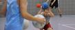 Billy Cameron, a member of the Kent State Dodgeball Club, ducks for cover during a dodgeball match in the Student Recreation and Wellness Center.