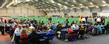 Kent State and Ohio College of Podiatric Medicine employees and their families enjoy lunch in the Kent State Field House before watching the Kent State Spring Football Game.