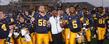 Head Coach Darrell Hazell joins the team in singing the Kent State fight song following their 28-22 win over Eastern Michigan.