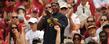 <p>A Kent State fan cheers on the Golden Flashes.</p>