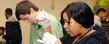 Students from area high schools participate in a lab exercise in Cunningham Hall on the campus of Kent State University. The program is a partnership between Kent State and Cleveland Clinic.