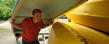 <p><font><font size="2">Recreational Services employees unload canoes at John Brown Tannery Park, in downtown Kent, for an afternoon excursion on the Cuyahoga River.</font></font></p>