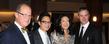 Steinway and Sons President Ron Losby (right), Kent State music professors Donna Lee and Jerry Wong, and Ted Good, president of Steinway Hall (left), during the reception for the All-Steinway designation, in Cartwright Hall.