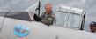 <p>&amp;nbsp;A pilot taxies a Navy SNJ-4 trainer to the runway during a previous Aviation Heritage Fair at the Kent State University Airport.</p>