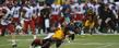 Kent State wide receiver Eric Adeyemi gets taken down during the Golden Flashes first home game of the season.