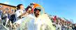 <p>Kent State head football coach Darrell Hazell gets doused with Gatorade as the team celebrates its first-time claim to the East Division championship. (photo courtesy of David Dermer)<br />
</p>