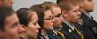 Army ROTC students listen to the featured speaker during the 2009 Veterans Day program.