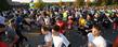 Participants in a 5K race take off from in front of Kent State University's Student Recreation and Wellness Center.