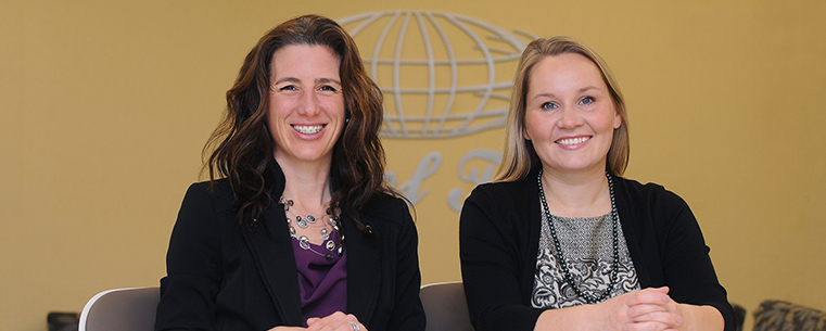 Kristie Pretti-Frontczak (left) and Sanna Harjusola-Webb, faculty members in Kent State University’s College of Education, Health and Human Services, seek applicants for the Early Intervention in Natural Environments Specialization Training through Distance Learning program. The program received a $1.3 million grant from the U.S. Department of Education.