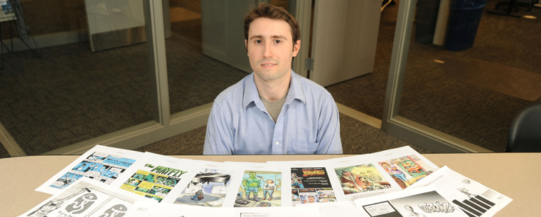 Chris Sharron, a senior cartoonist for the Daily Kent Stater in the School of Journalism and Mass Communication at Kent State, earned a coveted National Journalism Award from the Scripps Howard Foundation.