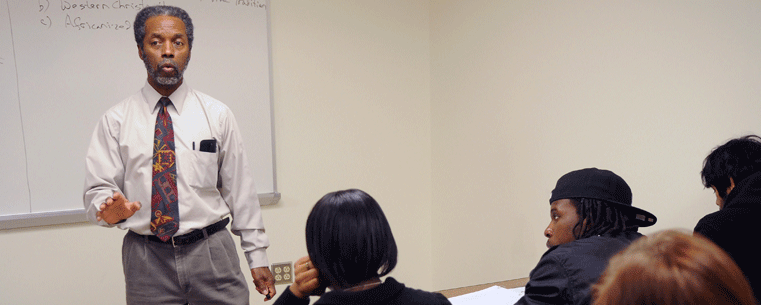 George Garrison, a professor in the Department of Pan-African Studies at Kent State University, teaches a class on religious diversity in Oscar Ritchie Hall. Kent State has been named one of the 2011 “Great Colleges to Work For.”