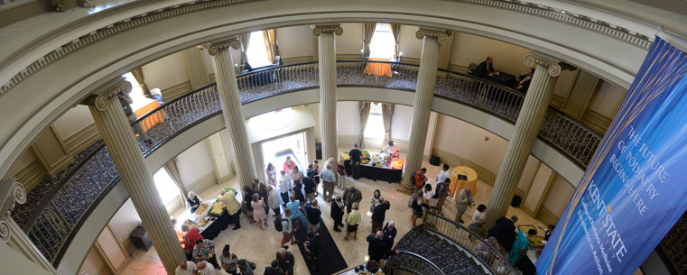 A reception in the lobby of the College of Podiatric Medicine followed the ribbon-tying ceremony.