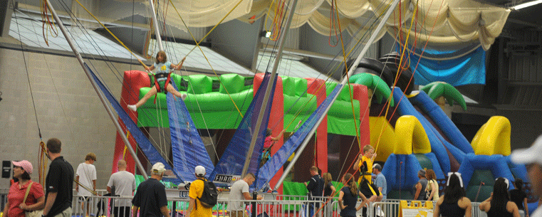 Inflatables, food and music are just some of the attractions at the Fan Experience held at the Kent State Field House.