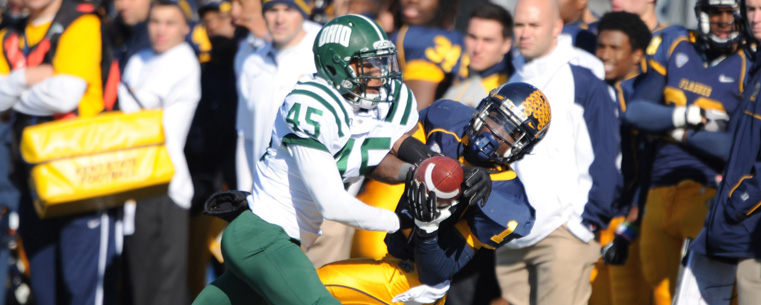 Kent State running back Dri Archer catches a disputed pass during Kent State's 28-6 victory over Ohio University.