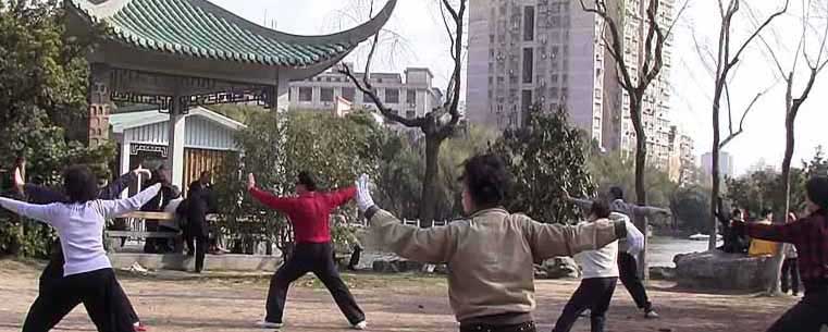 People of Shanghai practice Tai Chi in Lu Xun Park. Photo by Danielle Manfredi.