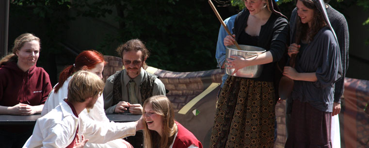 <p>Kent State students took the stage to perform a play at a three-day event in Toronto. (Photo credit: David Luscre)</p>