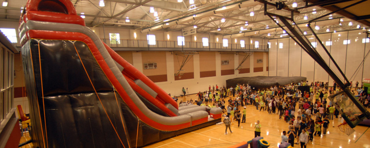 The Student Wellness and Recreation Center at Kent State University was converted into a playground for Lil Sibs Weekend last year.