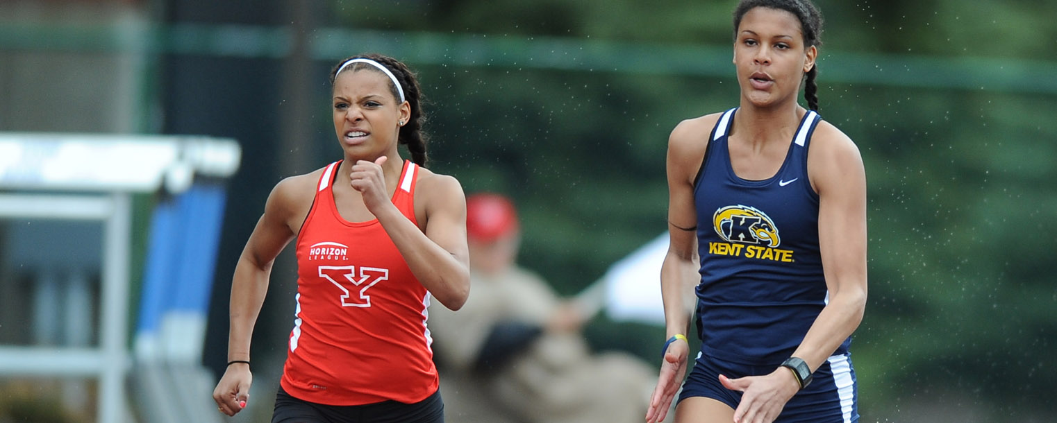 Kent State student-athlete Dior Delophont competes during a 2014 track and field meet.