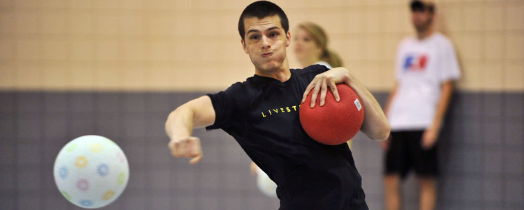 Kent State dodgeballer Josh Sayre goes on the offensive during a match.