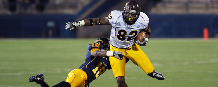 Kent State cornerback Chevin Meadows makes a tough stop against Central Michigan during the Golden Flashes 24-21 win at Dix Stadium.