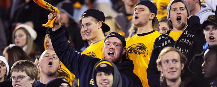 Kent State fans celebrate the Kent State 24-21 victory over Central Michigan.