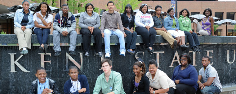 Students from area high schools visit Kent State's campus as part of an initiative with Cleveland Clinic to help increase interest in a medical- or research-based career.