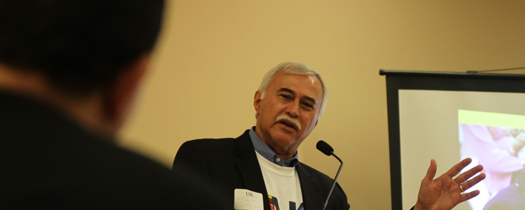 José C. Feliciano, Kent State's new President's Ambassador, speaks during the Latino Networking Caucus alumni lunch held during Homecoming 2012.