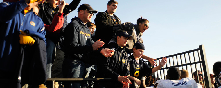 Fans congratulate Kent State on their 31-24 victory over Bowling Green at Doyt Stadium, in Bowling Green, OH on Saturday, Nov. 17. (photo courtesy of Kristin Bauer, The Record-Courier)