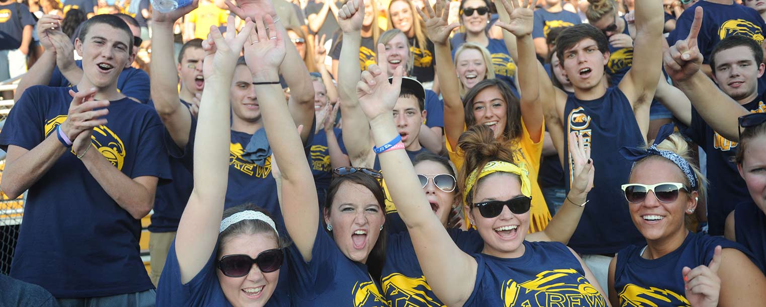 Kent State fans celebrate during the Golden Flashes home opener.