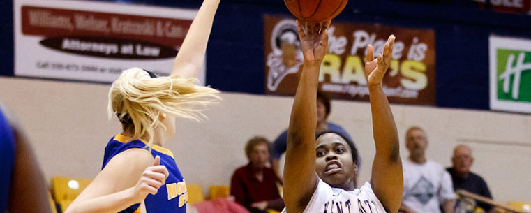 Kent State forward Diamon Beckford, a junior, shoots for two against Morehead State.