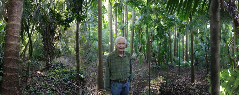 U.S. Poet Laureate W.S. Merwin is pictured at his home in Hawaii. Photo by Tom Sewell.