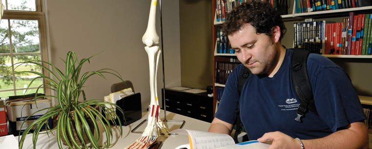 An Ohio College of Podiatric Medicine student studies in the college’s library. (Photo courtesy of the Ohio College of Podiatric Medicine)