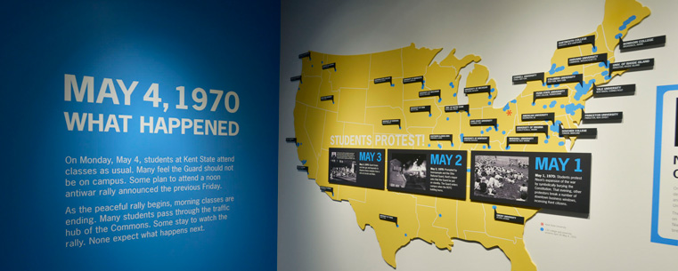 The Kent State University May 4 Visitors Center shows the impact of the events of May 4 across the country.