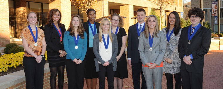 Senior Founders Scholars students pose for a photo prior to the start of the 2011 Founders Gala.