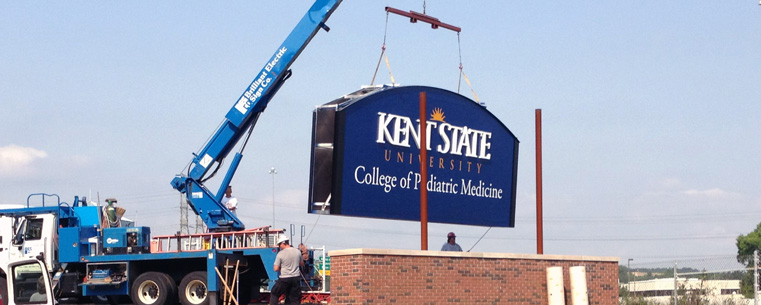 The recent installation of Kent State signs signify the formal establishment of the Kent State University College of Podiatric Medicine.