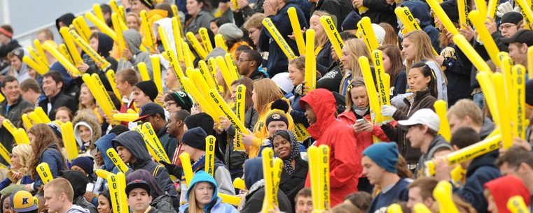 Fans of the Kent State Golden Flashes cheer on the football team during the 2012 Homecoming game, which Kent State won, 41-24.