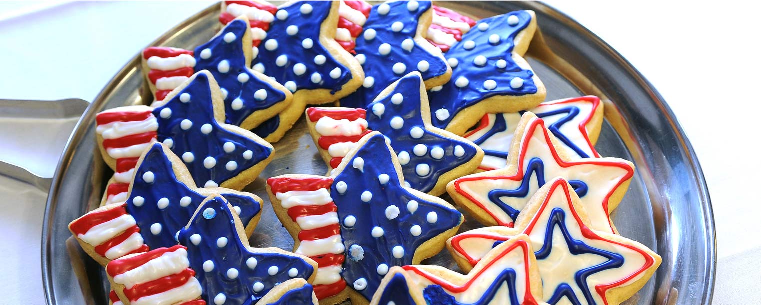 Patriotic cookies were available at the reception in the lobby of the Kent Student Center Kiva that followed the Veterans Day observance.