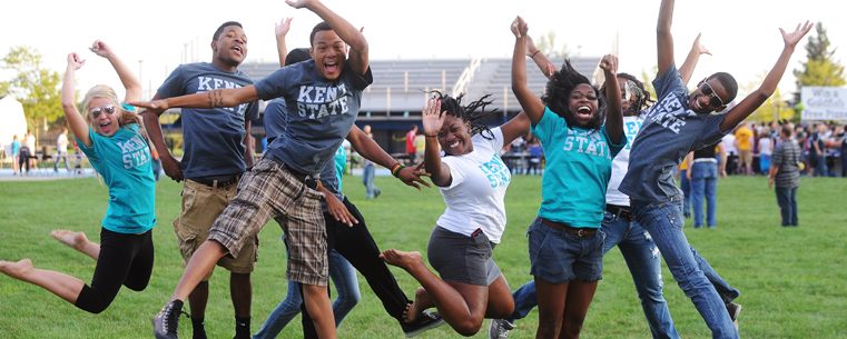 <p>Freshman students attending the Blastoff party during Kent State’s Welcome Weekend 2011 have fun with new classmates on the infield of the all-weather track behind DeWeese Health Center.</p>