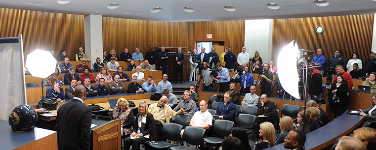 Paul Haynes responds to questions from the media after he was introduced as the new head football coach of the Kent State Golden Flashes.